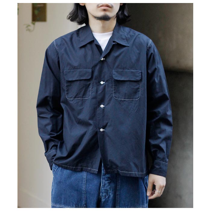 1960s vintage Manhattan レーヨンシャツ ブルー ステッチ