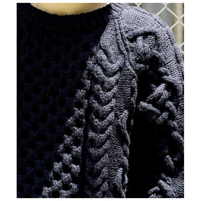 【極美品】Theory 濃紺カシミヤ Aライン長袖セーター アランニット 極美品】Theory 濃紺カシミヤ Aライン長袖セーター アランニット