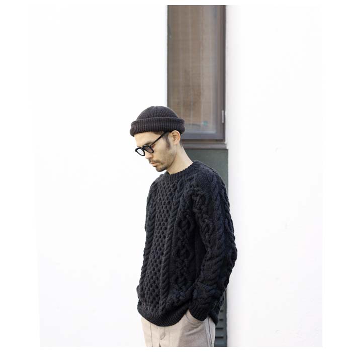 INTERIM】カシミヤ アランニット セーター ハンドニット スミクロ 4