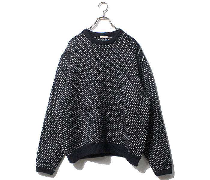 インテリム INTERIM 60'S ALPACA BIRD'S EYE HEAVY CREW SWEATER インテリム INTERIM 60'S ALPACA BIRD'S EYE HEAVY CREW SWEATER