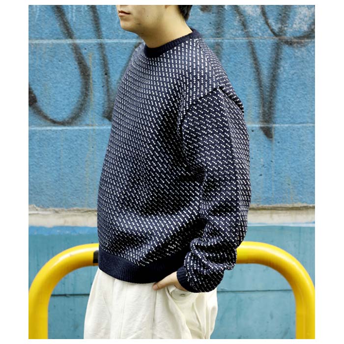 インテリム INTERIM 60'S ALPACA BIRD'S EYE HEAVY CREW SWEATER インテリム INTERIM 60'S ALPACA BIRD'S EYE HEAVY CREW SWEATER