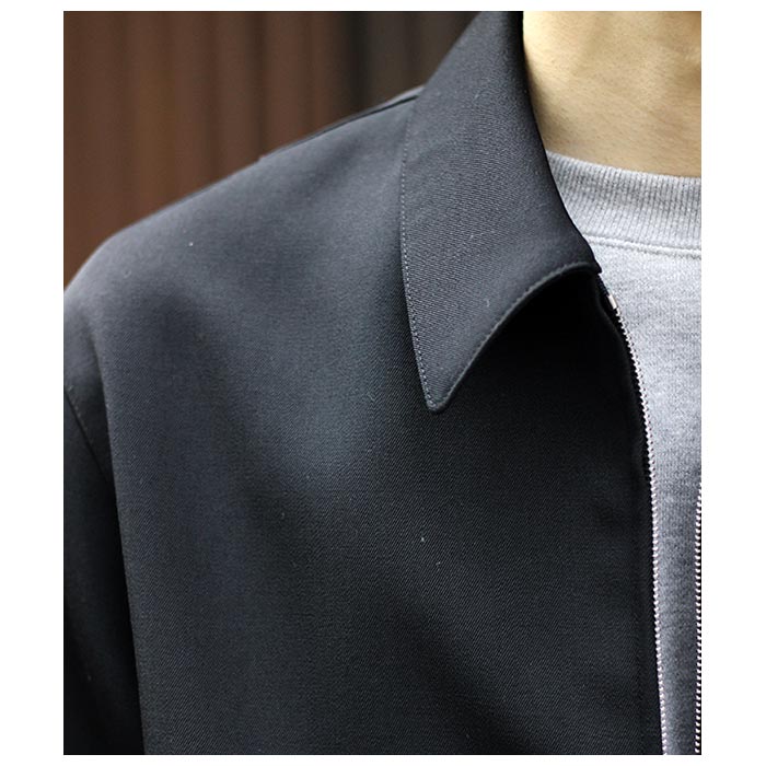 INTÉRIM/インテリム】PURE BLACK WOOL HARRINGTON JACKET