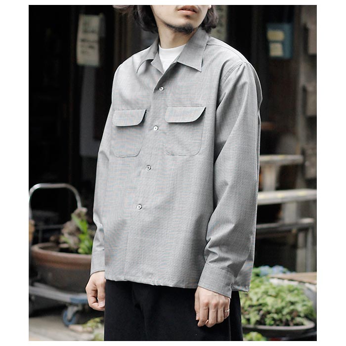 Oxford Pique Jersey L/S Oversized Band Collar Shirt – Graphpaper