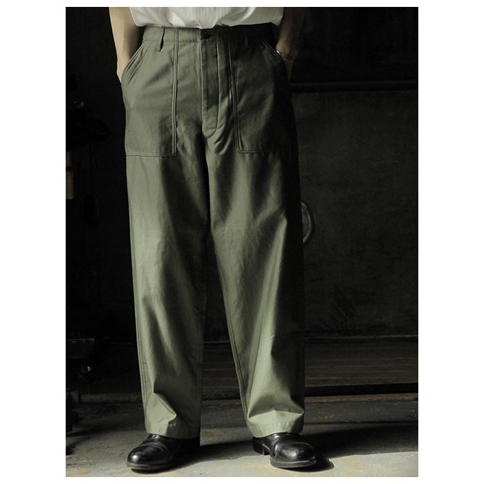 INTERIM/GIZA BACK SATIN BAKER PANTS (OLIVE)