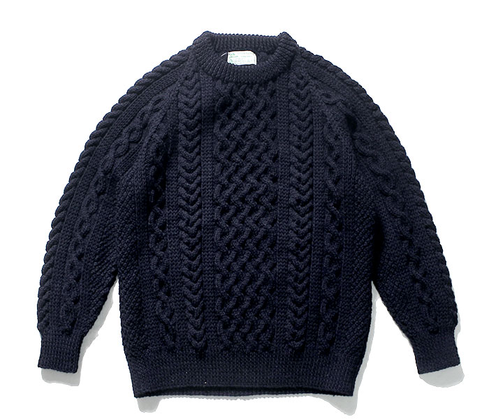 INVERALLAN ネイビー ケーブルニットセーター STRATHTAY by インバーアラン INVERALLAN ネイビー 1A アラン