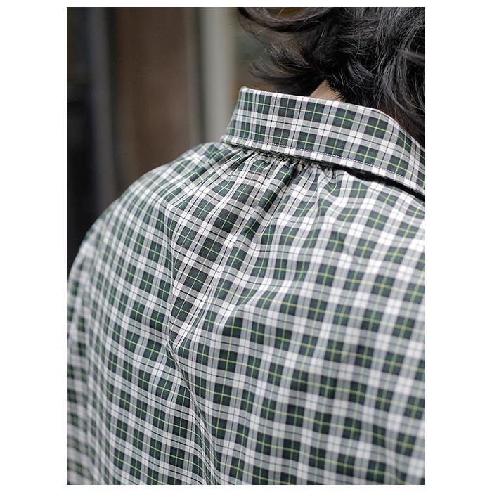 マナベ MANAVE タックカラー シャツ Check Tuck Collar Shirts MADE IN