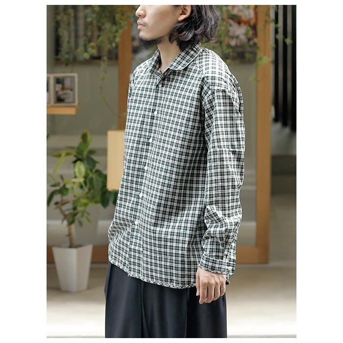 MANAVE Tuck Collar Shirts チェック S MANAVE Tuck Collar Shirts チェック S - メルカリ