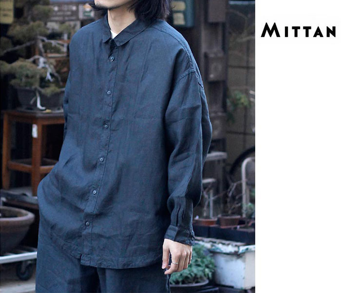 ミッタン MITTAN やわらか大麻ビッグシャツ（草木濃染）HEMP BIG