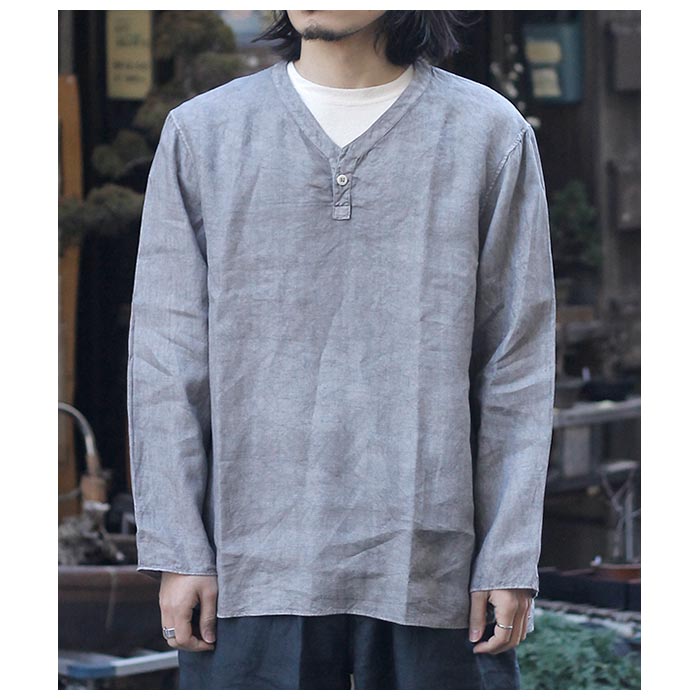 ミッタン MITTAN 大麻長袖プルオーバー（ベンガラ染）HEMP L/S PULL
