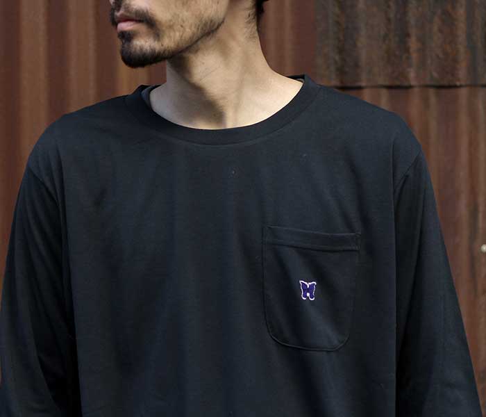 ニードルズ NEEDLES パピヨン刺繍 ロンT 長袖 Tシャツ L/S Crew