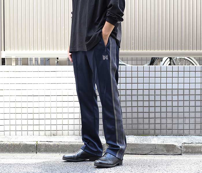Needles ネイビー トラックパンツ ナロー L