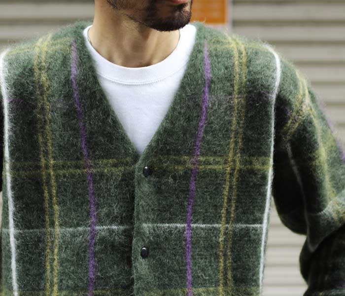 ニードルズ NEEDLES ウィンドウペン モヘアカーディガン Mohair