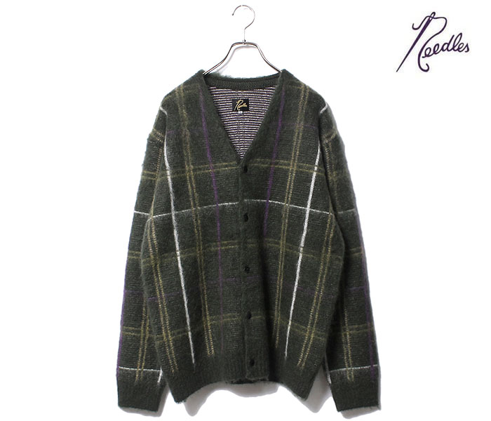 ニードルズ NEEDLES ウィンドウペン モヘアカーディガン Mohair
