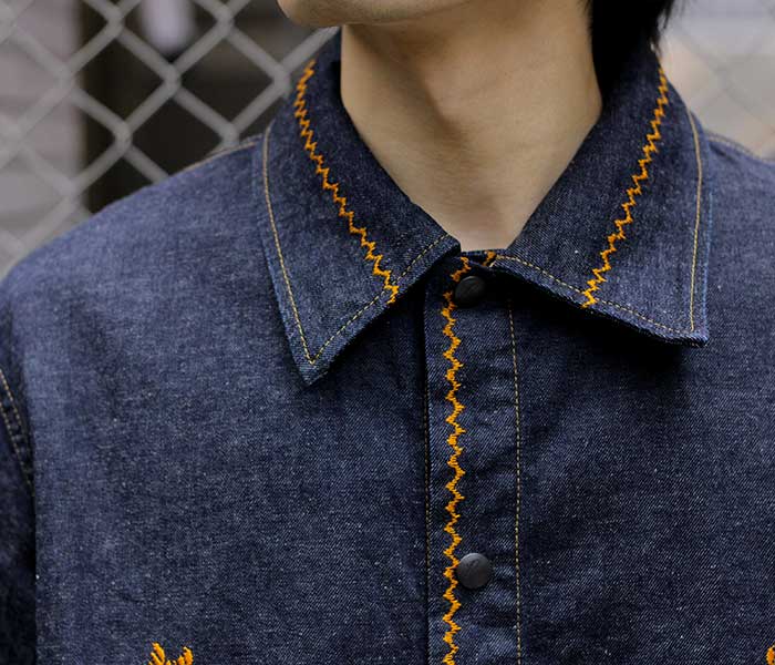 ニードルズ NEEDLES 刺繍カスタム デニムカバーオール