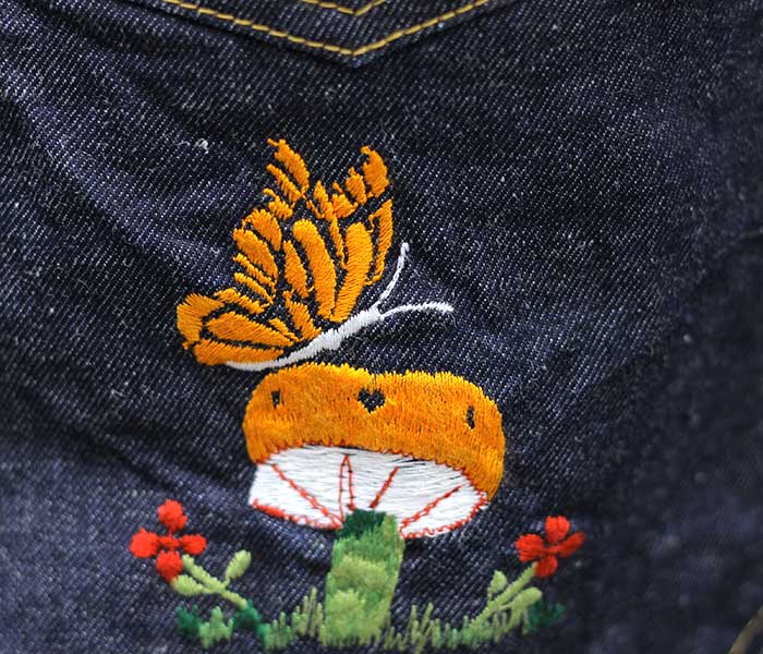 ニードルズ NEEDLES 刺繍カスタム デニムカバーオール