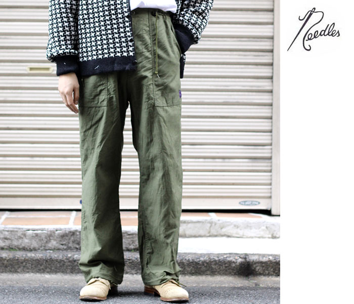 贅沢品 NEEDLES ニードルズ バックサテン ファティーグ ストリング パンツ