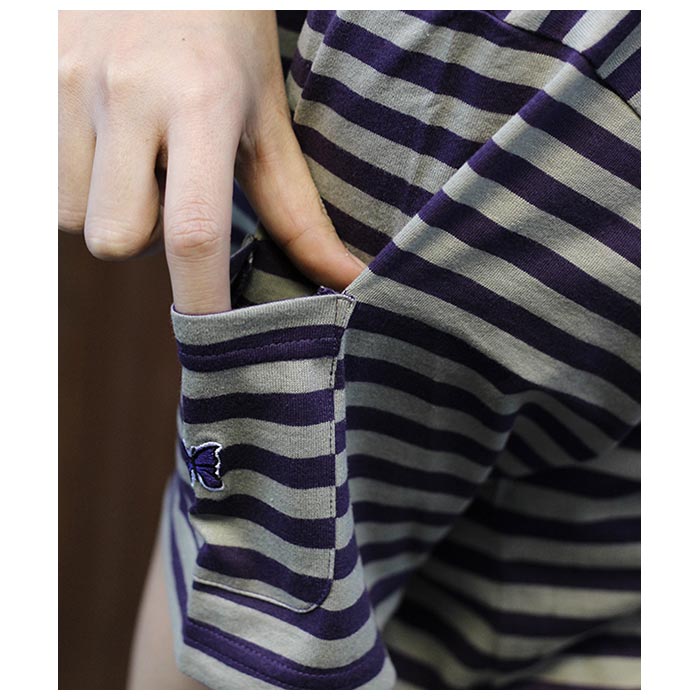 ニードルズ NEEDLES ポケット付きボーダーTシャツ S/S Crew Neck