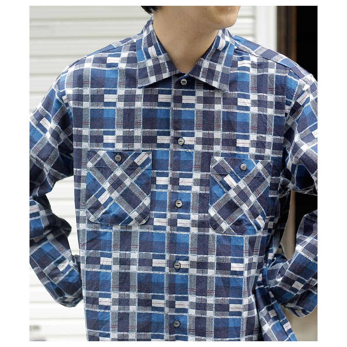 ニードルズ NEEDLES ワンアップシャツ プリンテッド フランネル