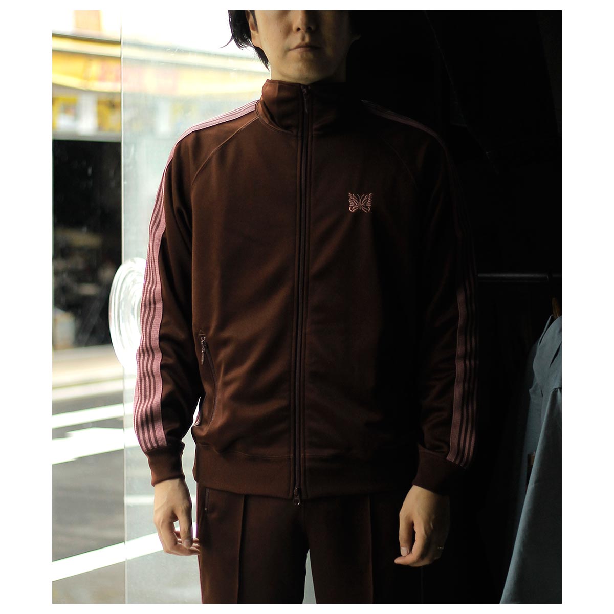 入手困難 Needles リブカラートラックジャケット ベロア ネイビー NEEDLES, Rib Collar Track Jacket – C/PE Velour. | andPheb
