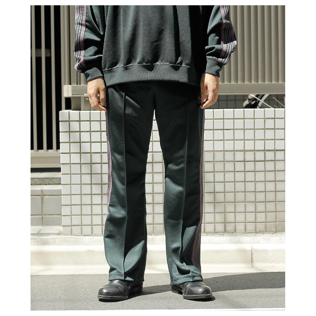 ニードルズ NEEDLES ブーツカット トラック パンツ ポリスムース