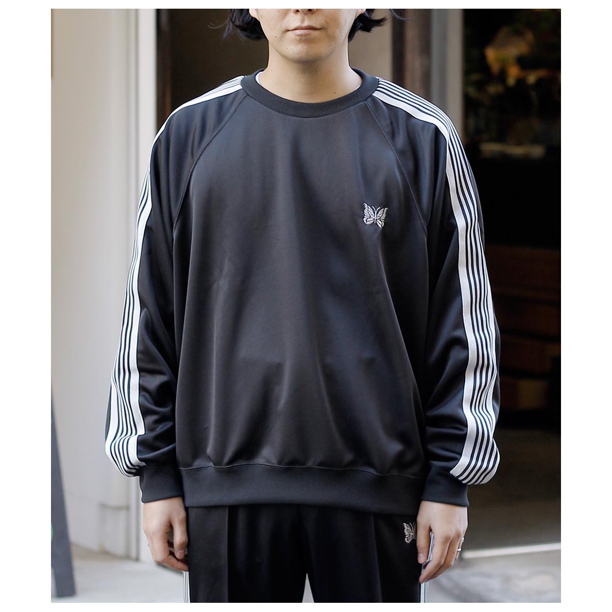 ニードルス　クルーネックシャツ Ｍサイズ　ブルー クルーネックシャツ M ブラウン ブルー needles ニードルズ