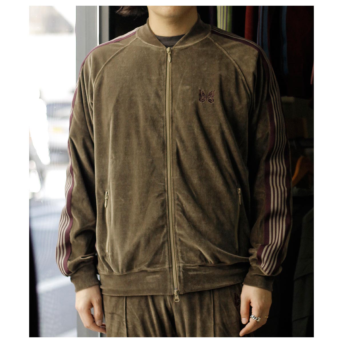 ニードルズ NEEDLES ベロア リブカラー トラックジャケット Rib Collar