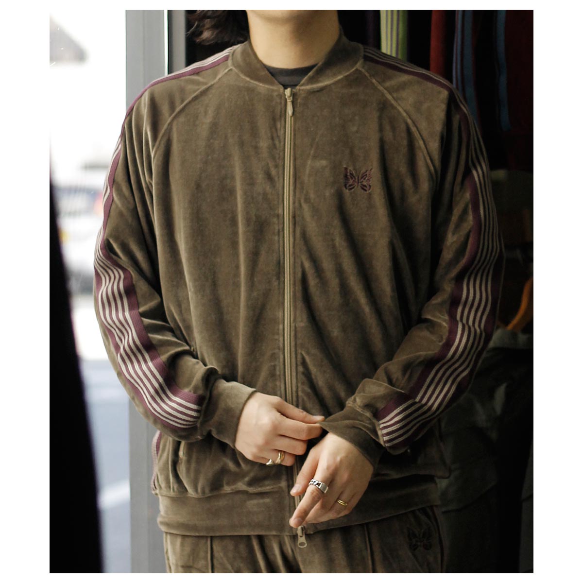 ニードルズ NEEDLES ベロア リブカラー トラックジャケット Rib Collar