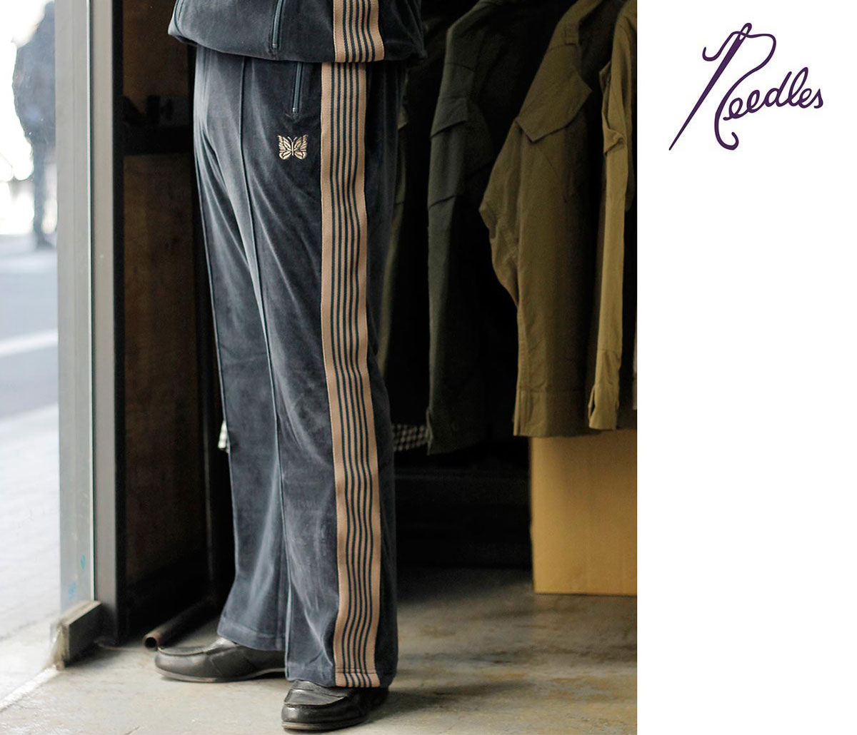 ニードルズ NEEDLES ベロア ブーツカット トラック パンツ Boot-Cut