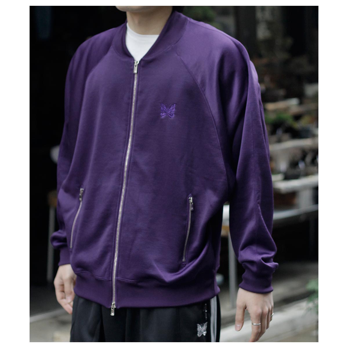m*n様 Needles トラックジャケット パープル×ゴールド Lサイズ ニードルズ NEEDLES トラックジャケット ジャージ 25SS Track Jacket