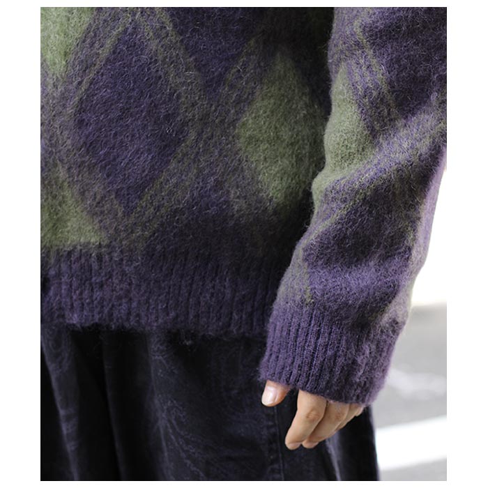 ニードルズ NEEDLES アーガイル モヘア カーディガン Mohair