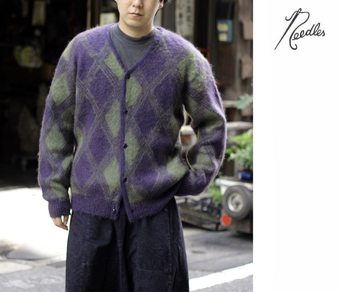 ニードルズ NEEDLES アーガイル モヘア カーディガン Mohair