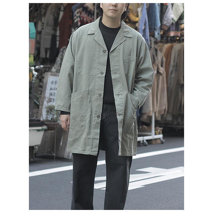 orSlow ノーカラーコート ウール ヘリンボーン サイズ3 メンズ