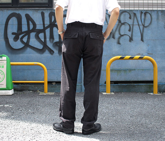 orSlow,US ARMY FATIGUE PANTS Button Fly BLACK STONE
