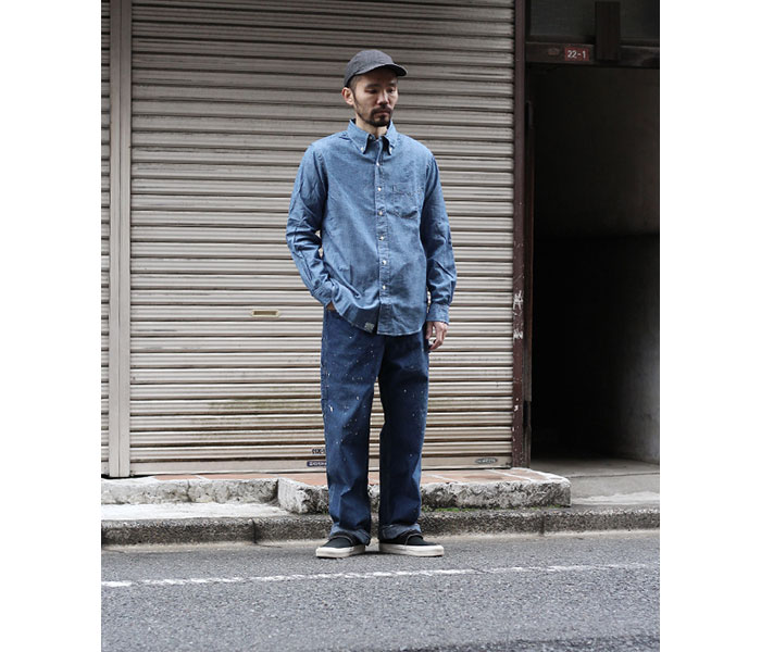 orSlow オアスロウ ボタンダウンシャツ ブルーシャンブレー 01