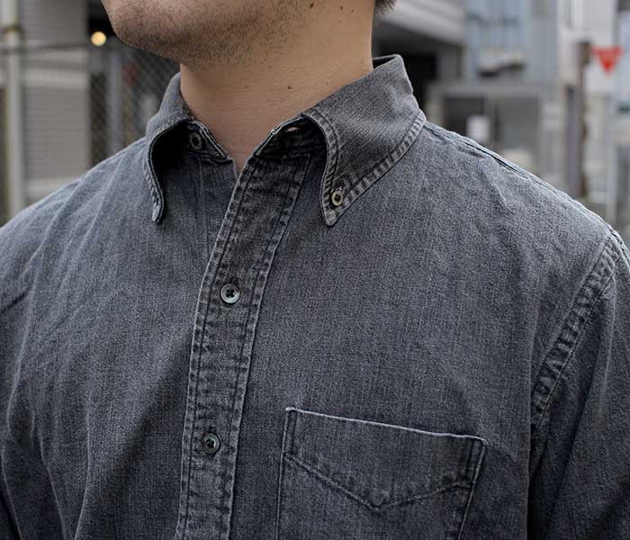 orSlow オアスロウ シャツ ボタンダウンシャツ ブラックデニム