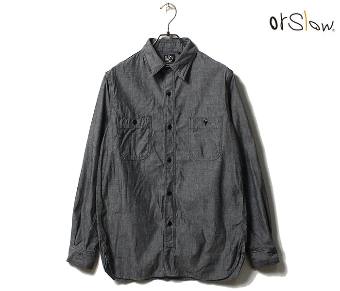orSlow オアスロウ ブラックシャンブレー ワークシャツ 01-8070