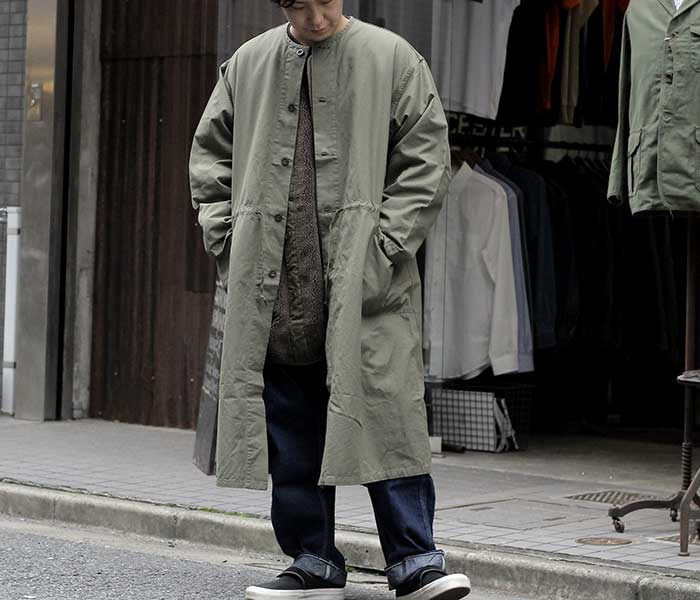 orSlow オアスロウ ノーカラーコート リップストップ フィッシュ