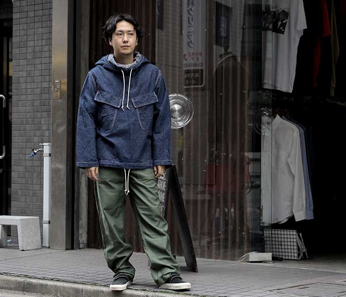 orSlow オアスロウ USネイビー デニム サルベージ フーデッド