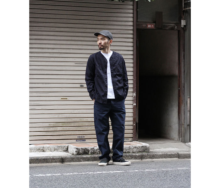 orSlow オアスロウ ノーカラーシャツ ネイビー NO COLLAR SHIRT orSlow オアスロウ ノーカラーシャツ ネイビー NO COLLAR SHIRT