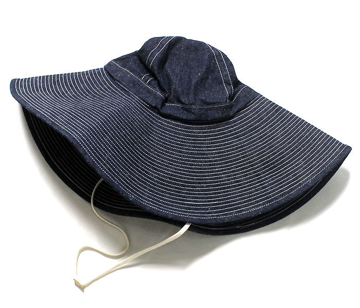 orSlow US Navy Wide Brim Hat, Denim One Wash – Glasswing