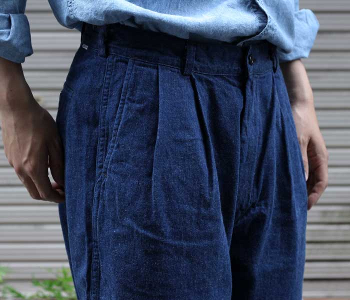orslow 2タック デニム ワイドトラウザーズ　デニムパンツ orSlow オアスロウ 2タック デニム ワイドトラウザーズ ワン