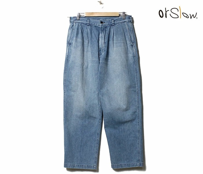 orSlow オアスロウ 2タック デニム ワイドトラウザーズ ユーズド