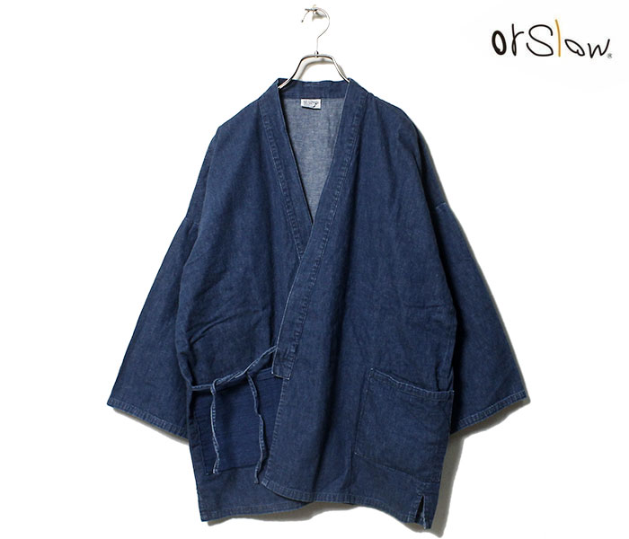 Orslow デニム ハーフ コート , 6 Month Wash – Navyblue