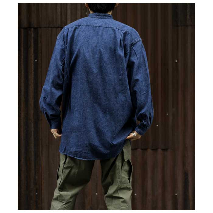 orSlow オアスロウ ルーズフィット デニム スタンドカラーシャツ