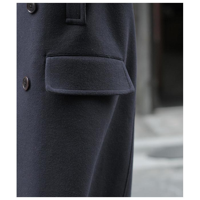 SCYE サイ スーパー140 ウール メルトン ダブルボタン オーバーコート