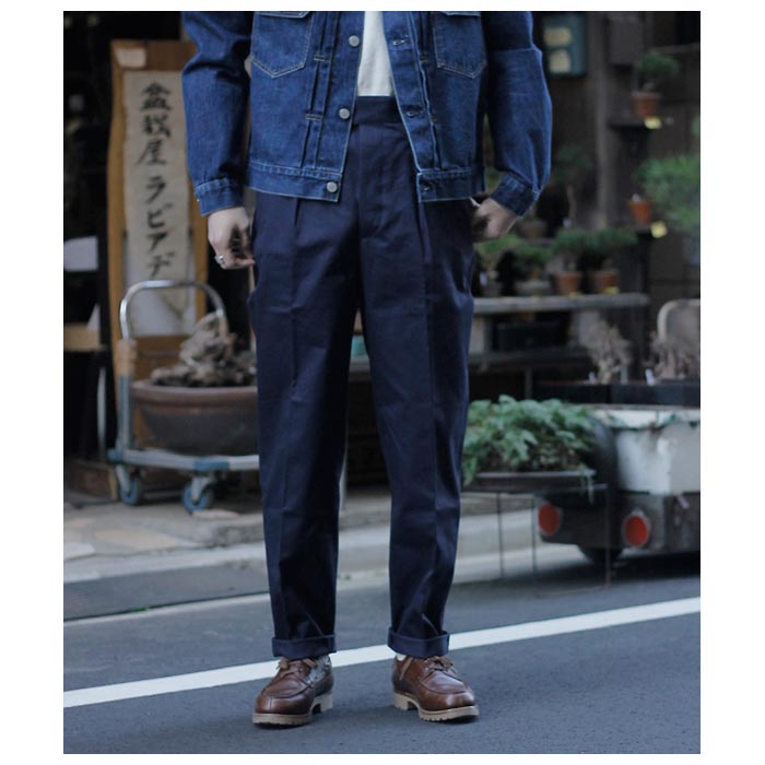 SCYE BASICS サンホアキン コットン テーパード プリーツ トラウザー 5124_81521_5.jpg