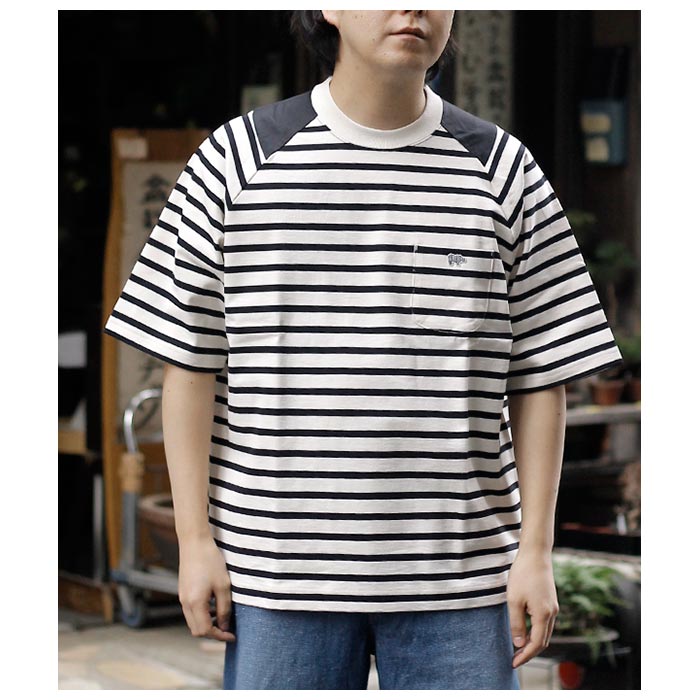 SCYE サイ ストライプ コットンジャージー パネル Tシャツ Striped