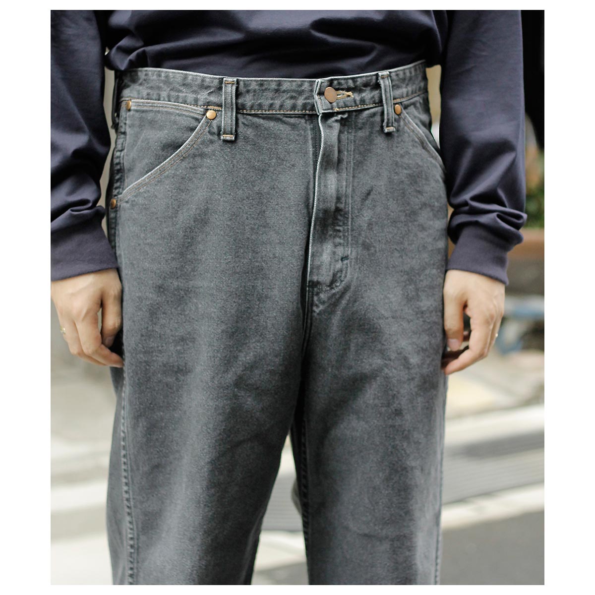 早い者勝ち！Stone  L ストレートパンツ太め ブラック スキュー SKEWed ストーンウォッシュ ブラックデニム ストレート