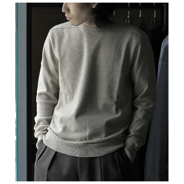 サンティ SANTI カシミヤ ハンドフレーム クルーネックニット CASHMERE