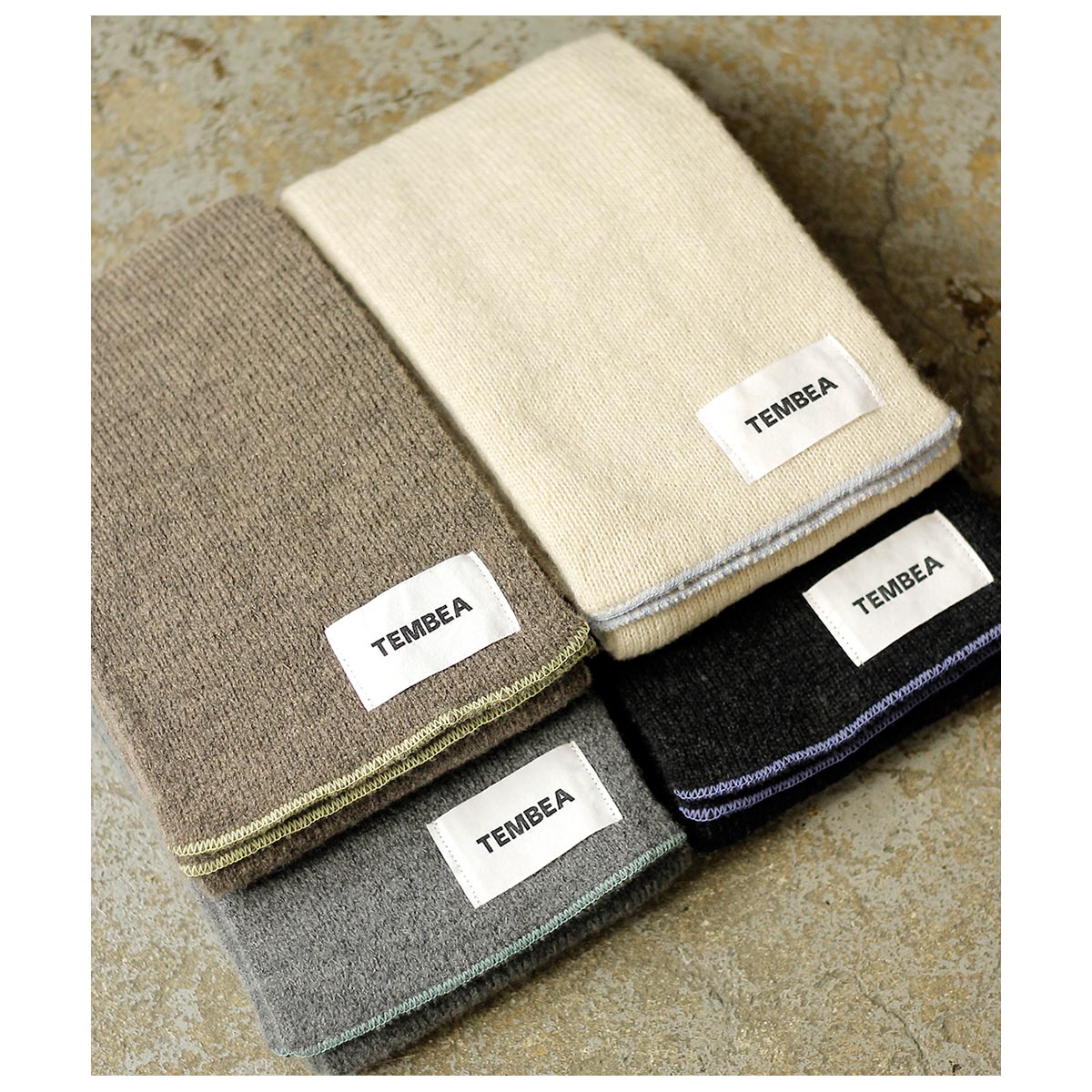 TEMBEA サンドベージュ ショルダーバッグとマフラーのセット TEMBEA